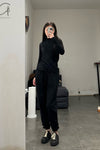 BASERANGE Loose Fit Sports Pants Made in Portugal BAS-FSP-HEI Black Italian Wool FSP